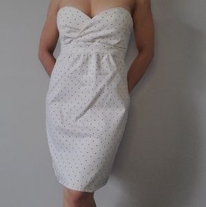 Strapless ivory mini dress